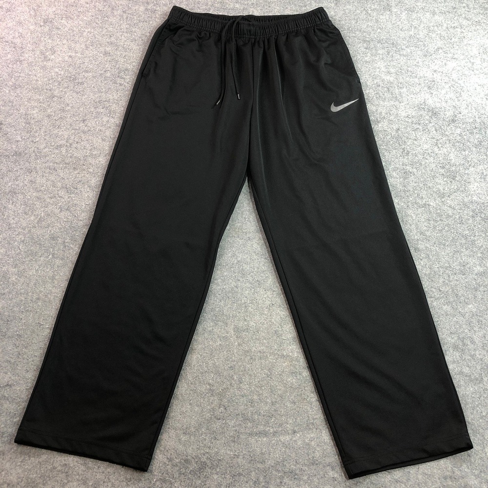 Nike Dri-Fit Mens Pants XXL Black Relaxed Straight Leg Activewear Gym Track